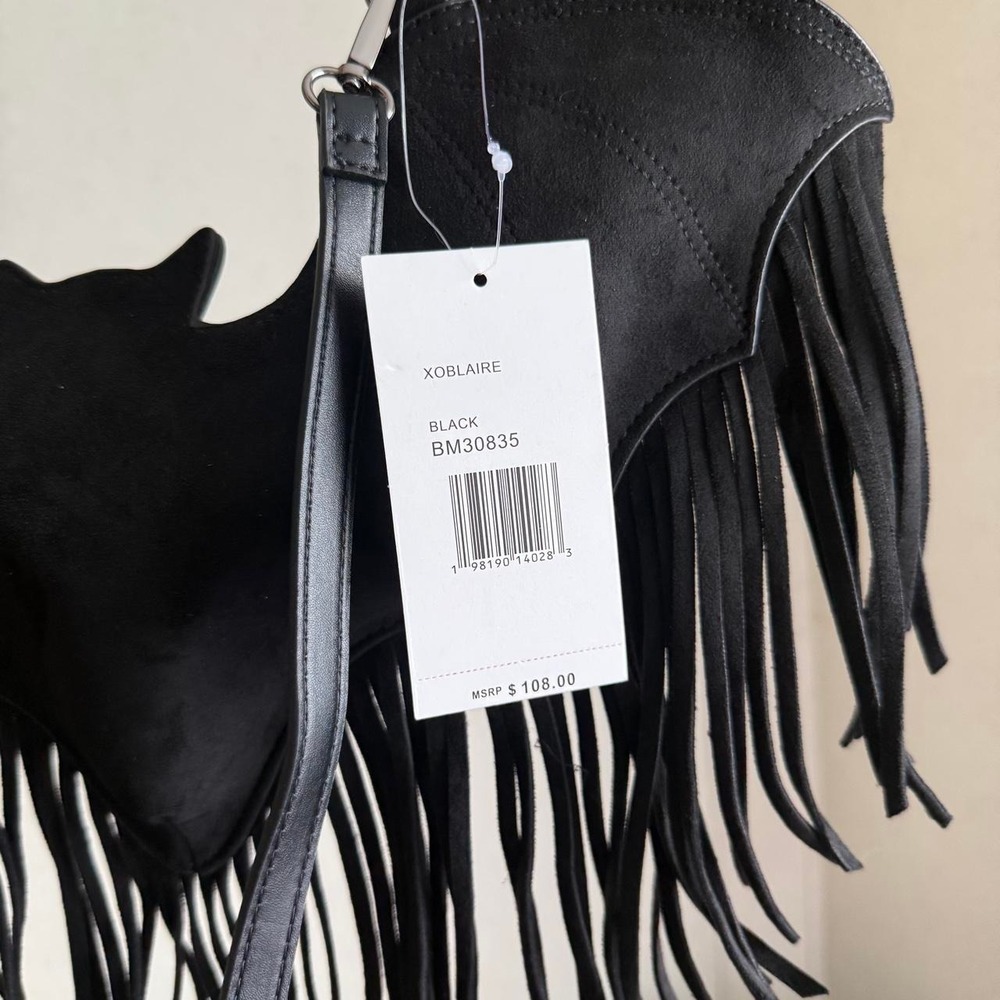 Betsy Johnson viral bat purse Halloween fringe - Picture 4 of 10